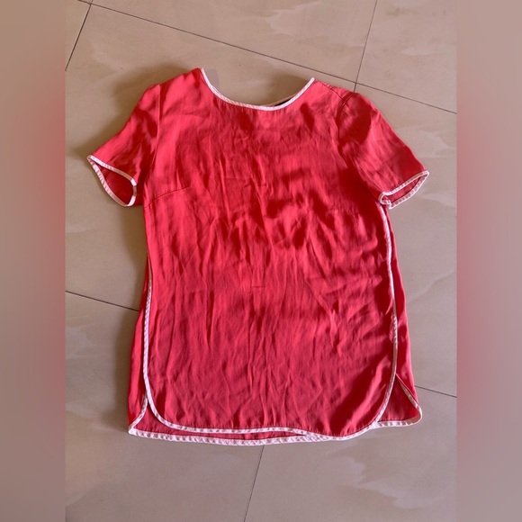 J. Crew Women’s Silk Coral Red Shirt Blouse top tee silk size 2 - Picture 7 of 15